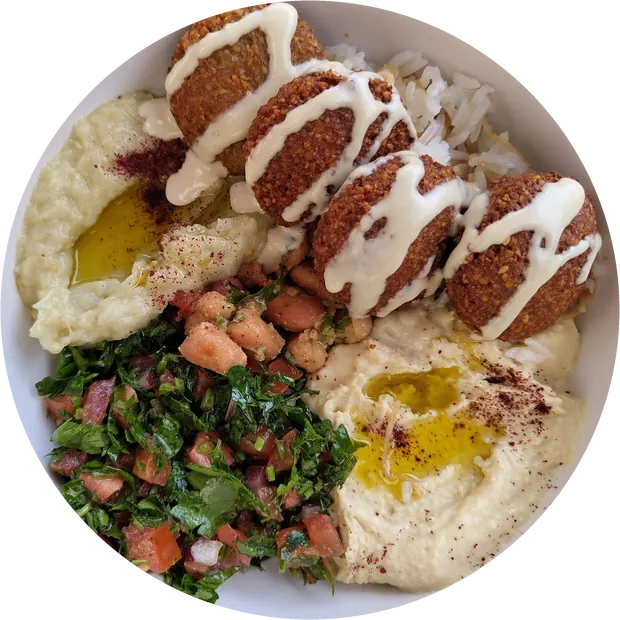 Assiette falafel, houmous et taboulé